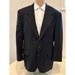 Vintage Bill Blass Blazer Jacket Suit Coat Mens 42R Charcoal Gray Wool USA